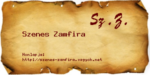 Szenes Zamfira névjegykártya